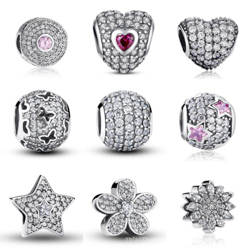 925 Sterling Silver European Charms with AAA CZ